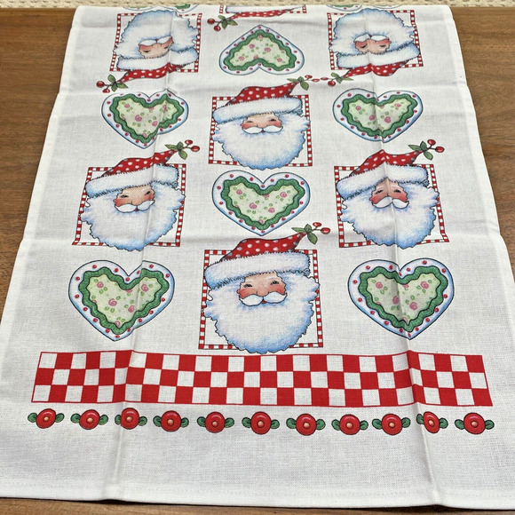 NWOT Mary Engelbreit Christmas Santa Tea Kitchen Towel 100% Cotton Made in USA - Picture 6 of 7